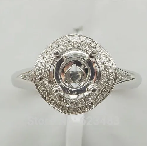 

Round Shape 6 mm Solid 14kt White Gold 0.38Ct . Mounting Wedding Ring