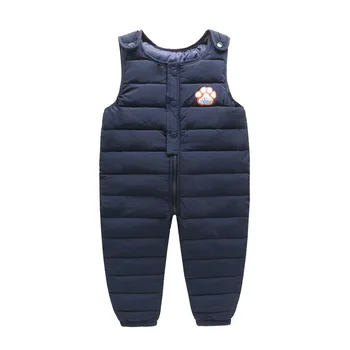 

new winter girls boys romper fashion clothing for kids jumpsuit warm baby snowsuit sleeveless overalls children costumes