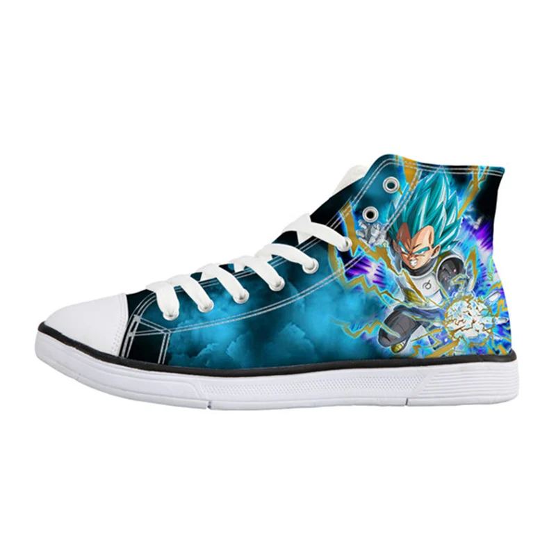 

THIKIN High-top Canvas Men Shoes Super Saiyan Son Goku Pattern for Younger Students Sneakers Flats Shoes+Male Leisure Shoes