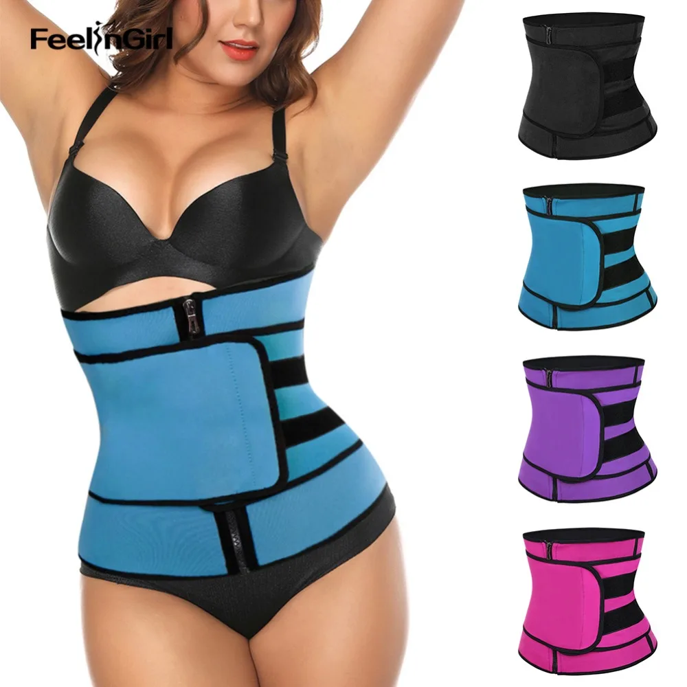 

Feelingirl Waist Trainer Body Shaper Neoprene Slimming Belt Shapwear Modeling Strap Corset Zipper