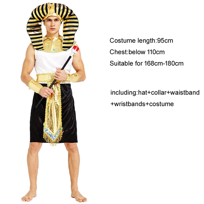 Для взрослых на Хеллоуин «Греция Египетский Фараона, короля принца в римском стиле императрицы царица Клеопатра Костюм Одежда для косплея Для мужчин