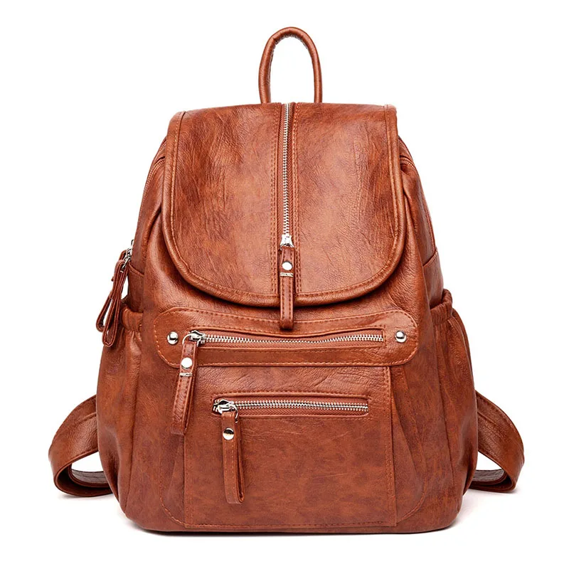 

Fashion Women Backpack high quality Leather Fashion school Backpacks Female Feminine Casual Large Capacity Vintage Shoulder Bag