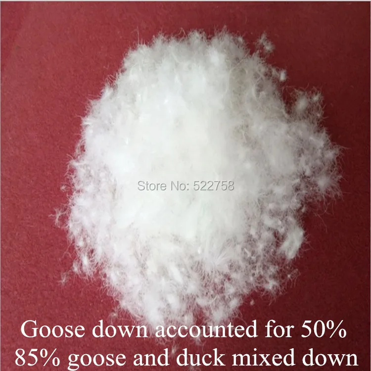 

85% white goose & duck mixed down/ goose accounted for 50% /fill power 680/comforter and jacket filler/ 5 oz price