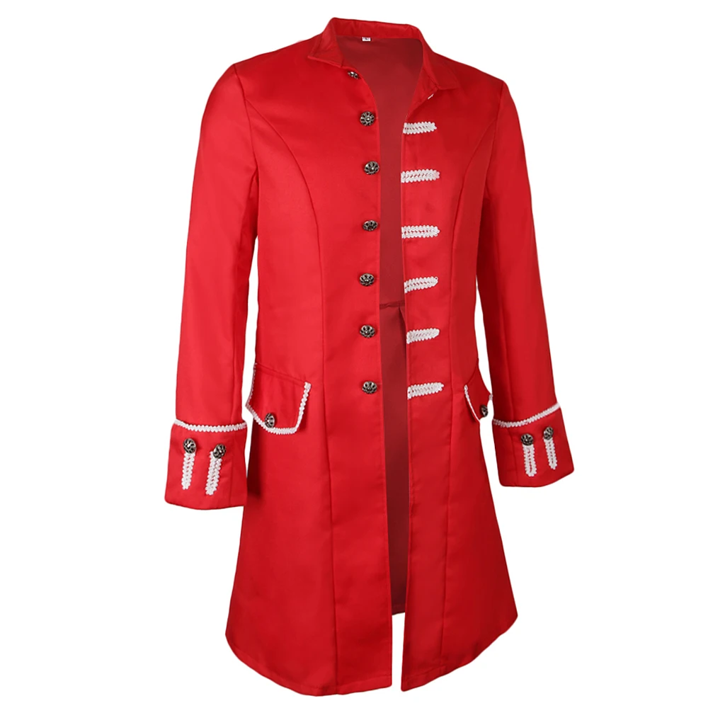 Men's Victorian Frock Coat Gothic Steampunk Jacket Vintage Tailcoat Cosplay Drama Playing Costume Overcoat