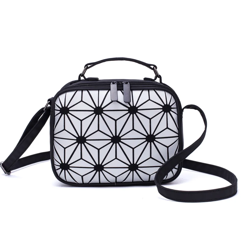 Женская сумка, сумка с геометрическим рисунком, женские кошельки и сумки с блестками, светящиеся простые складные сумки на плечо, голограмма bolsa feminina - Цвет: Silver B