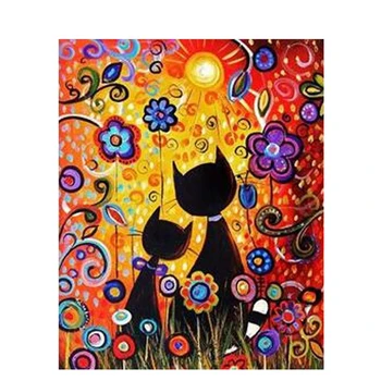 

Two little black cats Hand Made Paint High Quality Canvas Beautiful Painting By Numbers Surprise Gift Great Accomplishment