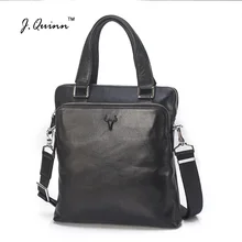 J. Quinn Мужские портфели, деловая сумка из натуральной кожи, Мужская Портативная сумка из коровьей кожи, повседневная вместительная сумка на плечо