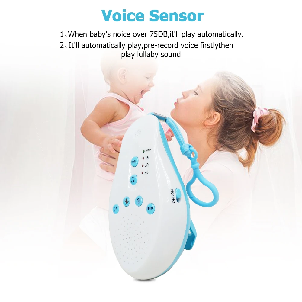 Детский сон белый шум машина успокаивающий звук Запись голосовой сенсор с 8 успокаивающий звук автоматическое отключение таймер детский сон Inst