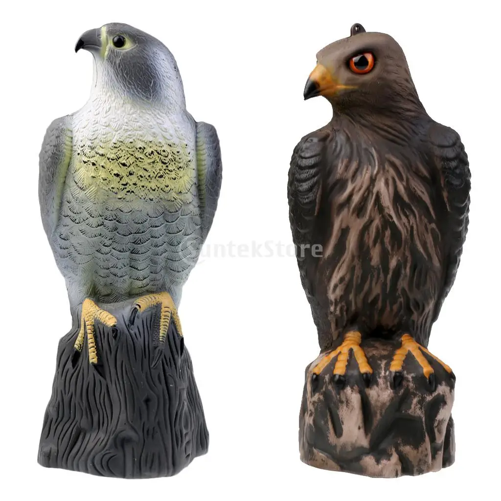 3D Lifelike Realistic Eagle Hawk Hunting Shooting Decoy Pest Control Bird Pigeon Crow Scarer Scarecrow Garden Decor Ornament