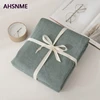 AHSNME 100% Cotton sheets Super Soft parure de lit Cool Summer Simple Army Green Fitted Sheet 90x200/120x200/180x200cm 6