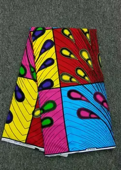 

6 Yards/lot Nice looking four color african wax fabric and feather printed pattern batik wax for clothes WH8