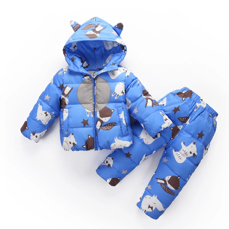 

2018 New Winter Children Clothing Sets Girls Warm Down Jacket For Baby Boys 1-3T clothes Children's Coat Snow Wear Kids Suit