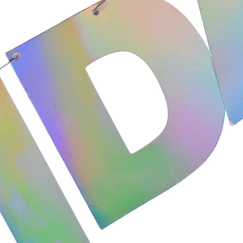 1pc/set Rainbow Party Shinning Happy Birthday Banner Buntings Garland For Adult Kids Birthday Party Decorations Supplies