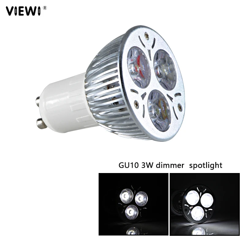 bombillas gu 10 led spotlight dimmer 220v 3W bulb light 60 degree dimmable GU10 ceiling Aluminum home lights energy saving lamp