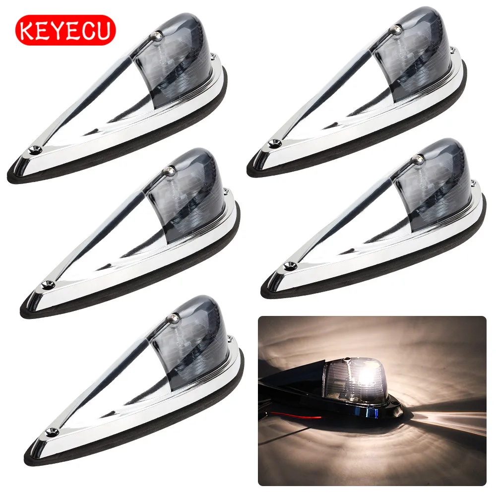 Keyecu 5PCS* Amber Smoked Lens Chrome Base Cab Roof Top Marker Running Lamps for Chevrolet Dodge Ford GMC Nissan Toyota Trucks | Автомобили