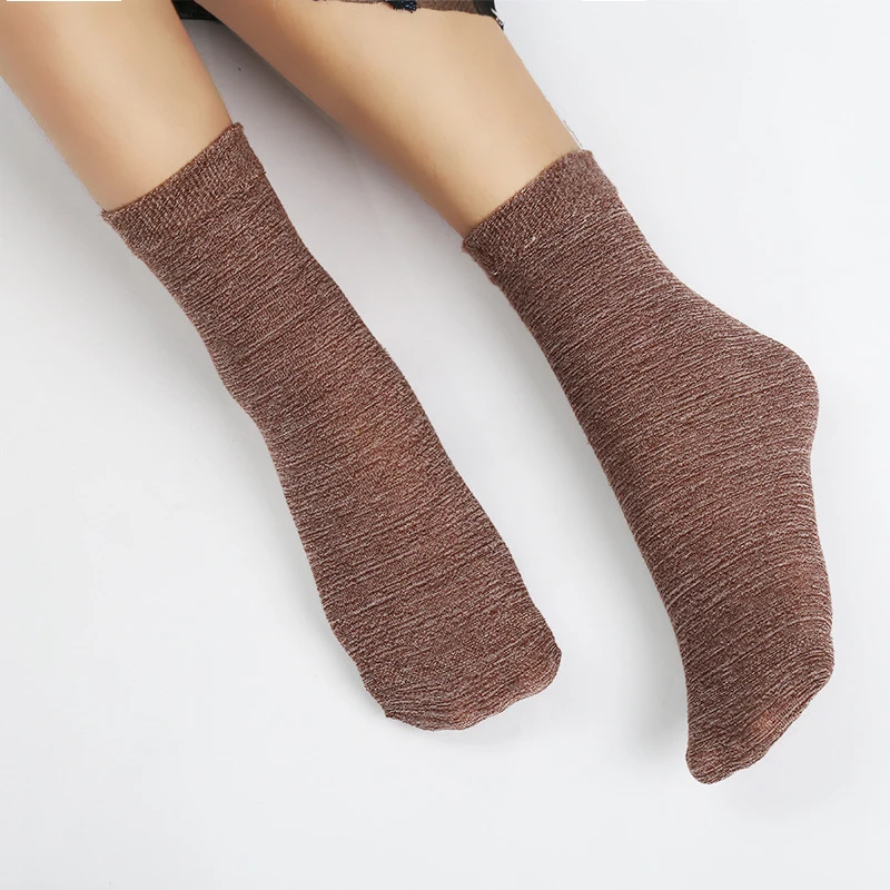 Прямая поставка, осенне-зимние хлопковые носки, женские и мужские носки, милые теплые мягкие одноцветные Повседневные носки, зимние 8 цветов - Цвет: Coffee