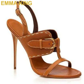 

Fashion Bronze Buckle Women Summer Sandals High Heels Open Toe Gladiator Sandals Sexy Ladies Shoes Roman Sandals Woman 2019