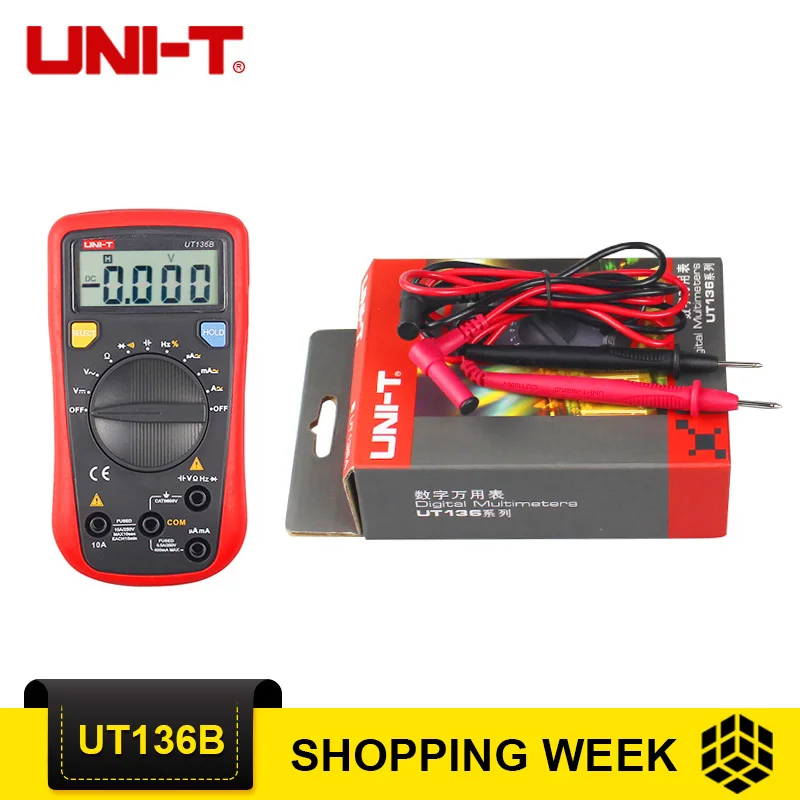 

UNI-T UT136B Auto Range AC/DC Voltage Current Resistance Capacitance Frequency Tester Digital Multimeters