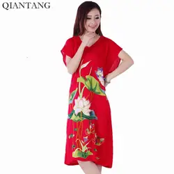 Новое поступление китайский Для женщин хлопок Халат банный платье летняя мода леди юката Ночная рубашка Nuisette Пижама Mujer один размер R24027