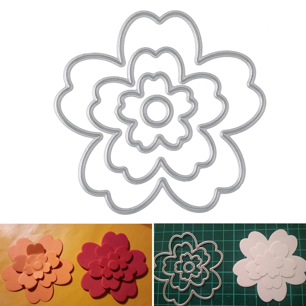 

4pcs/set 2019 New Flower Metal Cutting Dies Stencil for DIY Scrapbooking 3D Rose Craft Dies Album Photo Decor Paper Card Making