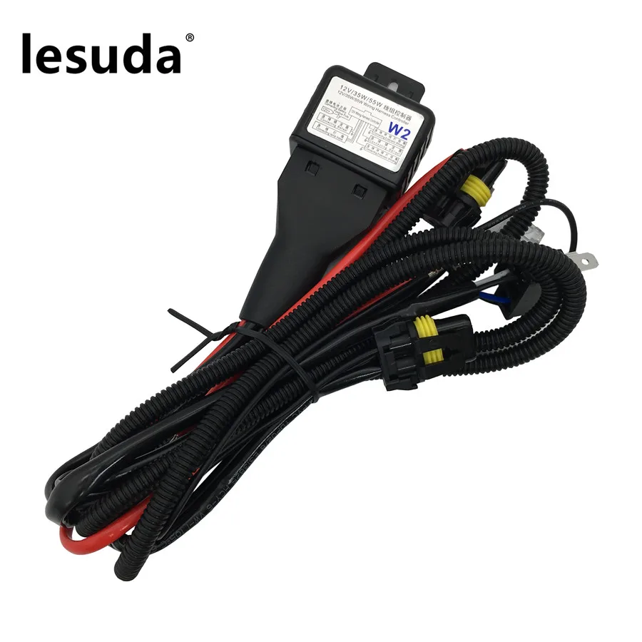 

Car 12V 35W/55W H4 H4-3 9003 HB2 Bixenon Bulbs Relay Harness For Bi xenon Projector Lens Control Wiring Controller Wire+Fuse