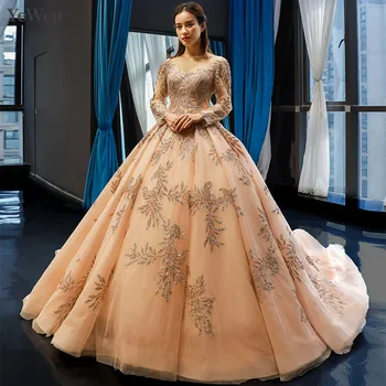 

Women Evening Dress Formal Party Dresses Evening Gown Vestido Largo Fiesta Noche Elegante Long Sleeve Evening Dress 2020 66813