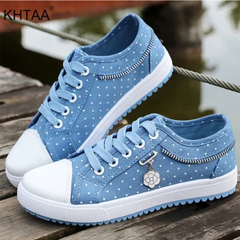 

Spring Women Canvas Shoes Casual Flats Vulcanize Shoes Lace Up female Breathable Fashion Stars Comfort Shoe Ladies Drop Ship New