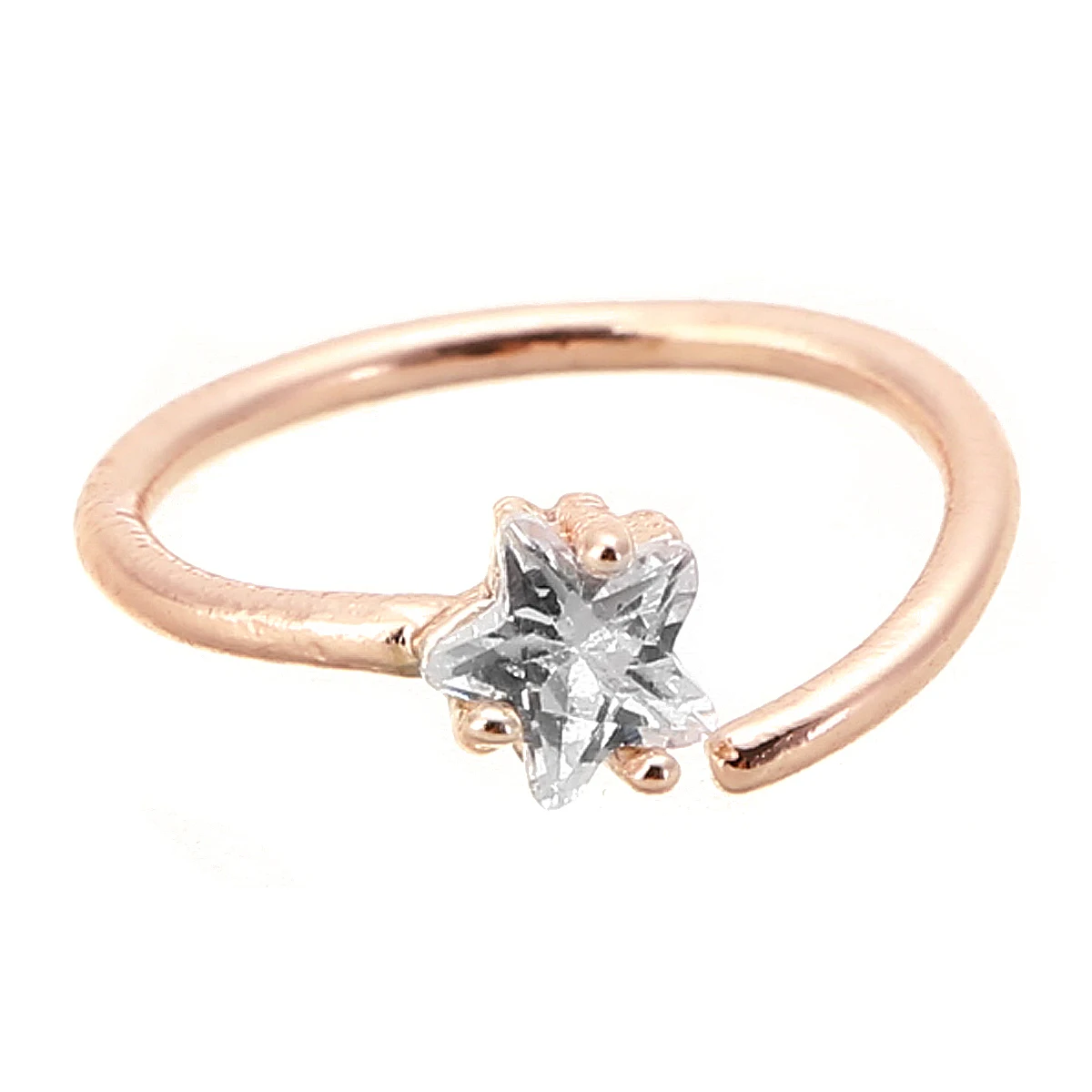 1Pcs Fashion Stainless Steel Nose Hoop Ring Shellhard Small Thin Star Crystal Rhinestone Nose Rings For Women Body Jewelry