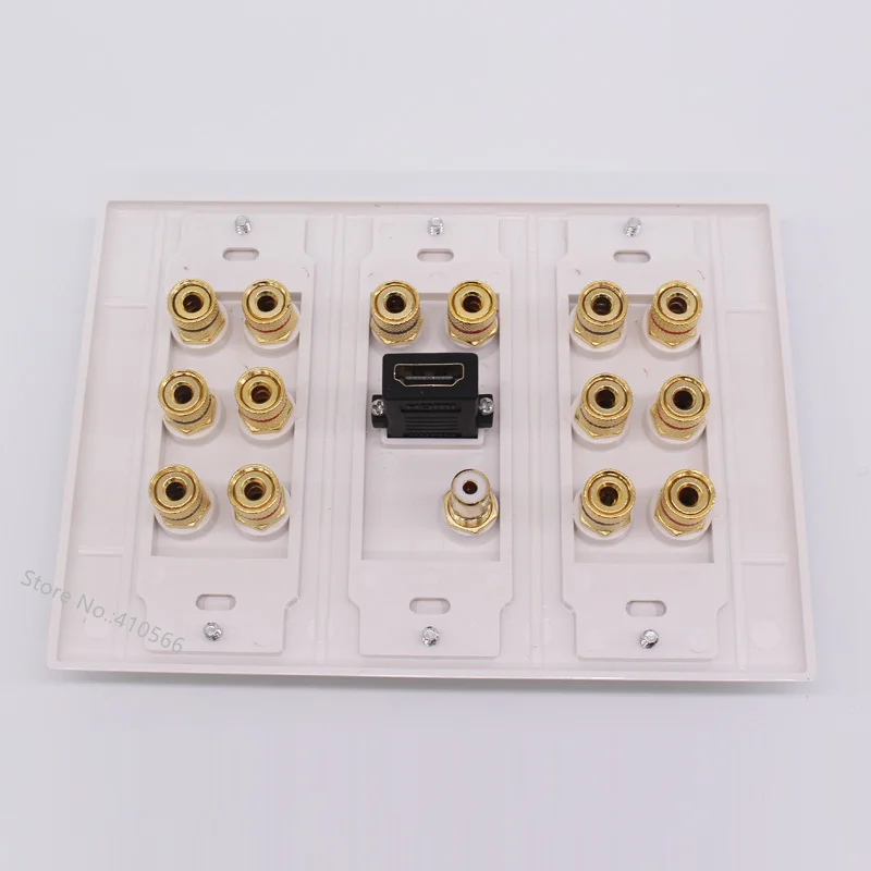  Gold Audio Speaker Connector Panel Socket Multifunction Terminal Box Wall Outlet For HDMI Subwoofer