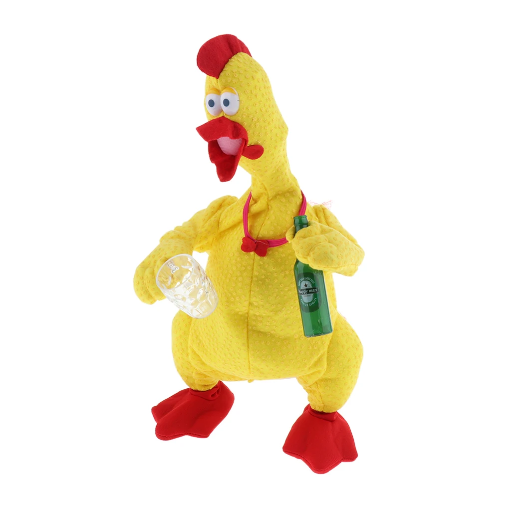 Funny Crazy Drunken Screaming & Singing Songs Chicken Plush Baby Toys Electric Stuffed Animal Musical Doll Electronic Pets Gift