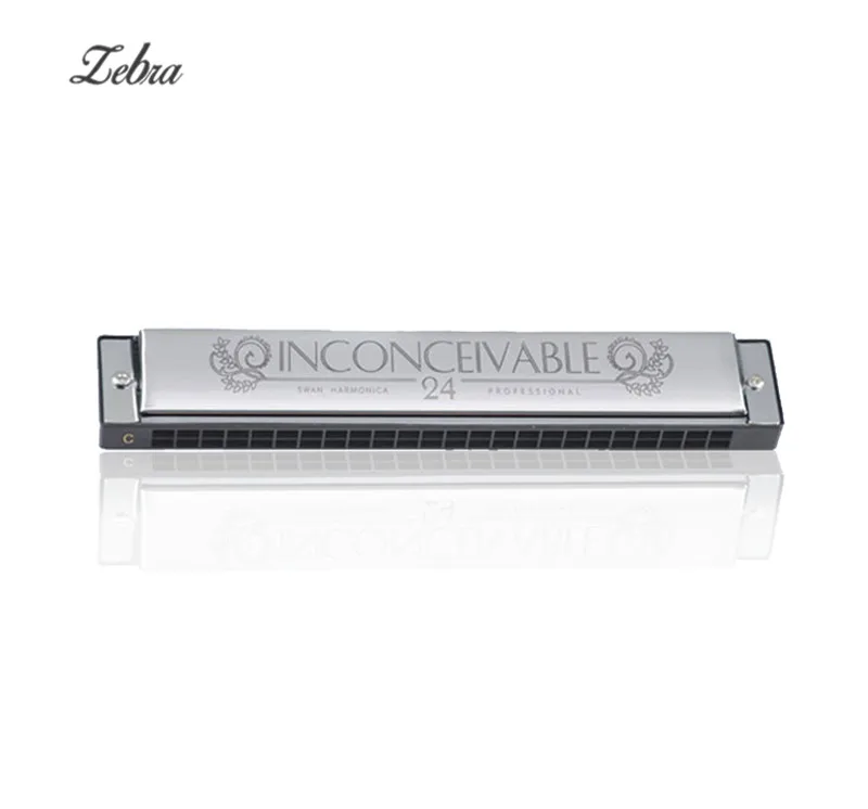 24 Holes Tremolo Harmonica Copper Board C Key Polyphony Harmonicon