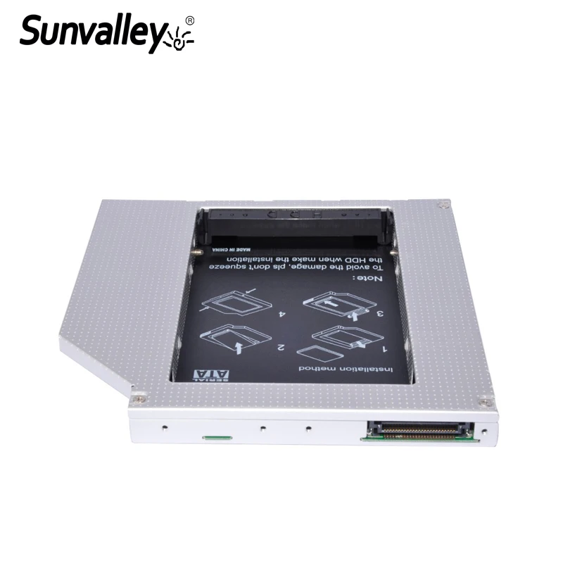 Sunvalley мм 12,7 мм Универсальный алюминиевый сплав 2nd HDD Caddy IDE для SATA 2,5