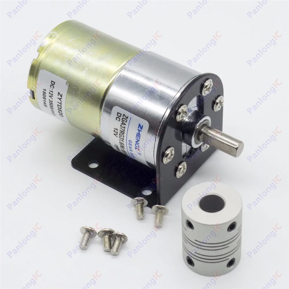 ZGA37RG 12 V DC 100 rpm Motor caja de engranajes 1/34 5 de alta par 3500 rpm Motor Reversible + Motor titular + 6mm a 8mm acoplamiento Flexible ZGA37RG 12 V DC 100 rpm Motor caja de engranajes 1/34 5 de alta par 3500 rpm Motor Reversible + Motor titular + 6mm a 8mm acoplamiento Flexible