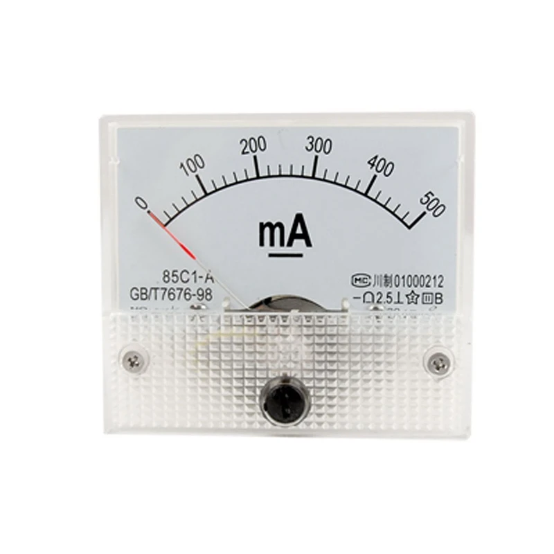 

85C1-A DC 0-500mA Analog Panel Meter Ammeter with Install Parts