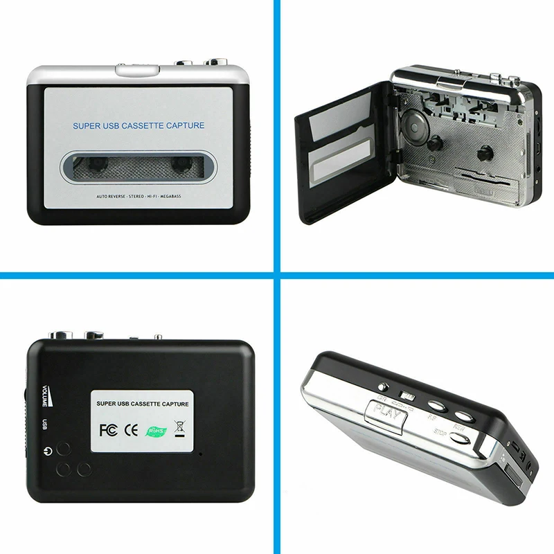 USB2.0 Портативный клейкие ленты к ПК Супер кассеты в MP3 аудио CD Музыка цифровой преобразователь игрока записывающее устройство+ наушники