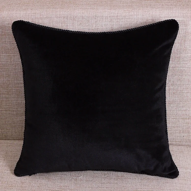 

Free shipping 4 pcs/lot black velvet pillow cover/velvet cushion cover pillow case/velhigh quality plain covers free shipping