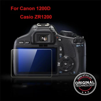 

100 pcs Wholesale Free Shipping 9H 0.4mm hard Tempered Optical Glass HD LCD Screen protector for Canon 1200D Casio ZR1200camera