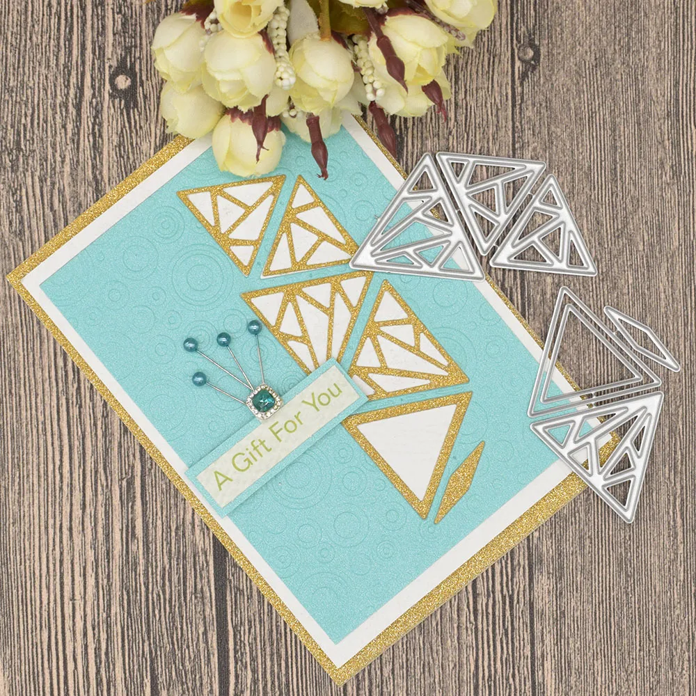 

Triangle Frame Metal Cutting Dies for Scrapbooking Card Album Decoration Card making Paper Embossing Folders