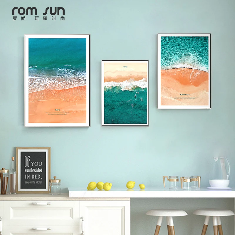 

Nordic Seascape Beach With Quote Canvas Painting Posters Print Unique View Decor Wall Art Pictures For Living Room Bedroom Aisle