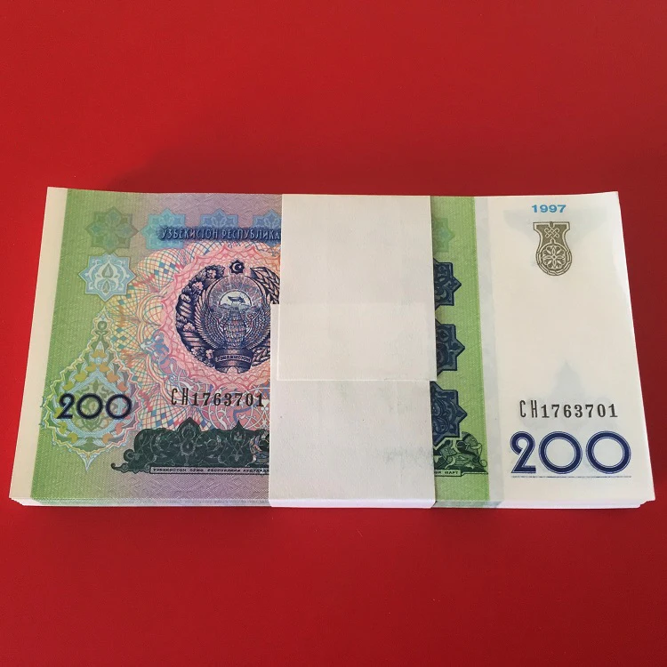 UZBEKISTAN 200 SOM 1997 P 80 UNC LOT 100 PCS 1 BUNDLE