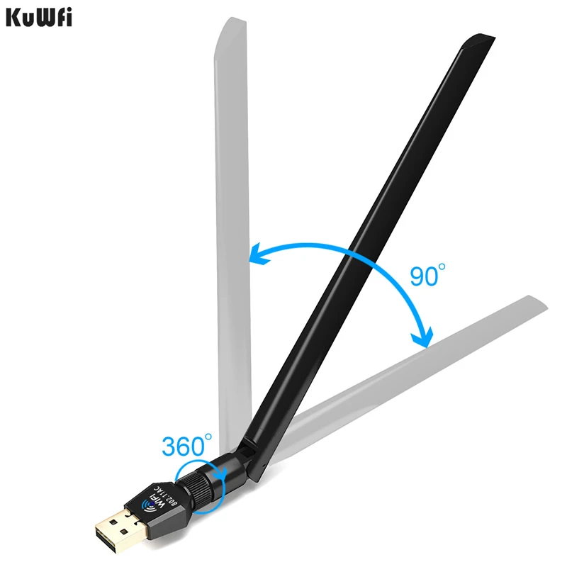 KuWFi Wifi USB 1200 Мбит/с беспроводной адаптер AC двухдиапазонный сетевой для ноутбука