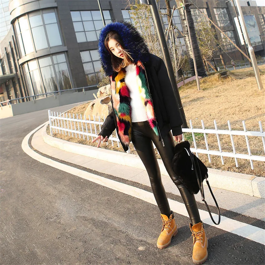 New Women Faux Rex Fox Fur Short fur Lady Winter Bomber Jacket Hooded Coat Inside Faux Fur Slim Casual Party Jacket Coats WZ494