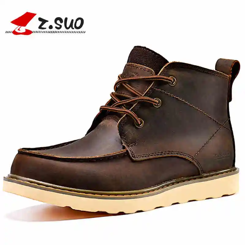 

ZSUO Brand big size 38-45 genuine leather men boots high top brand tooling leather shoes men botas hombre western boots men