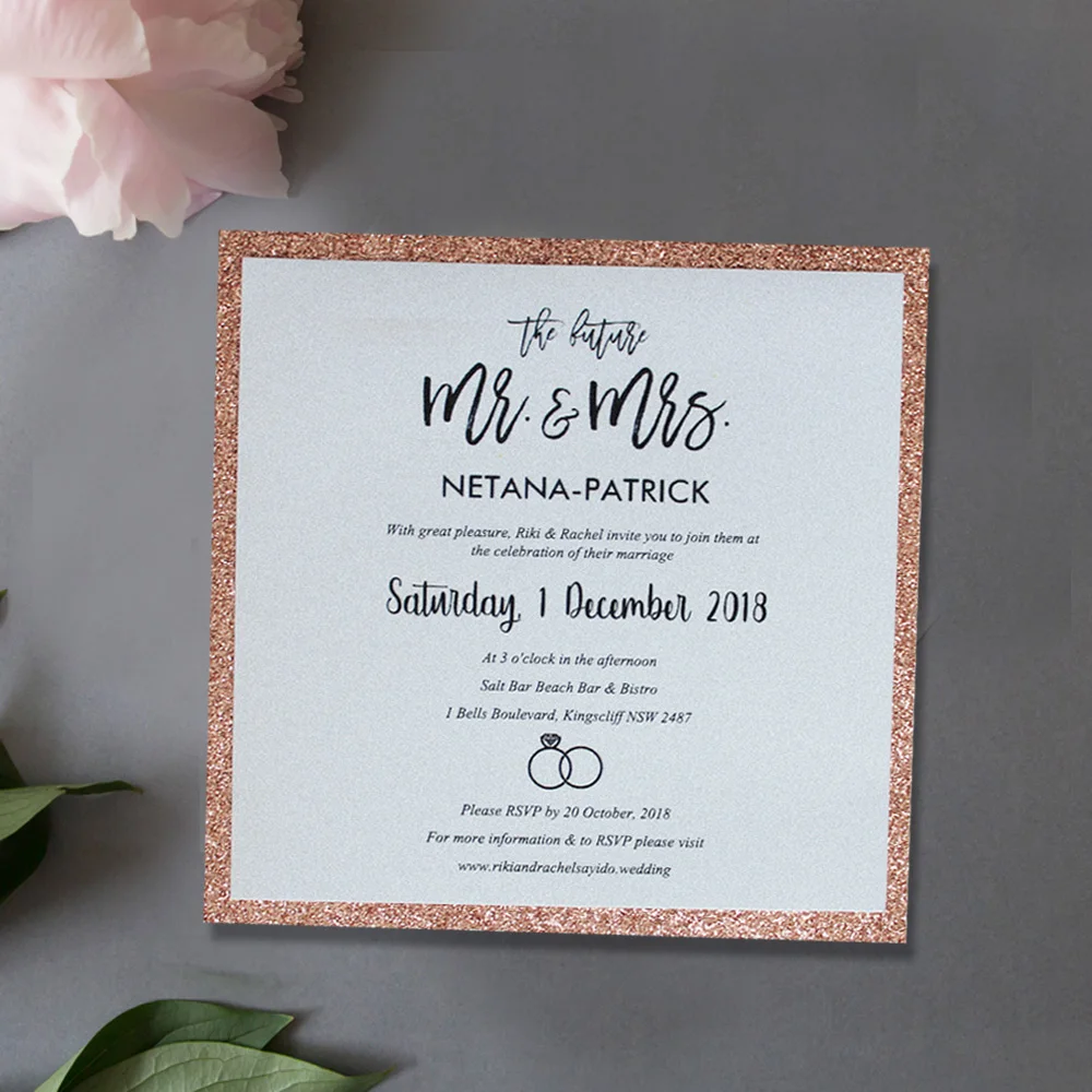 Gold Liner Invitation Cards