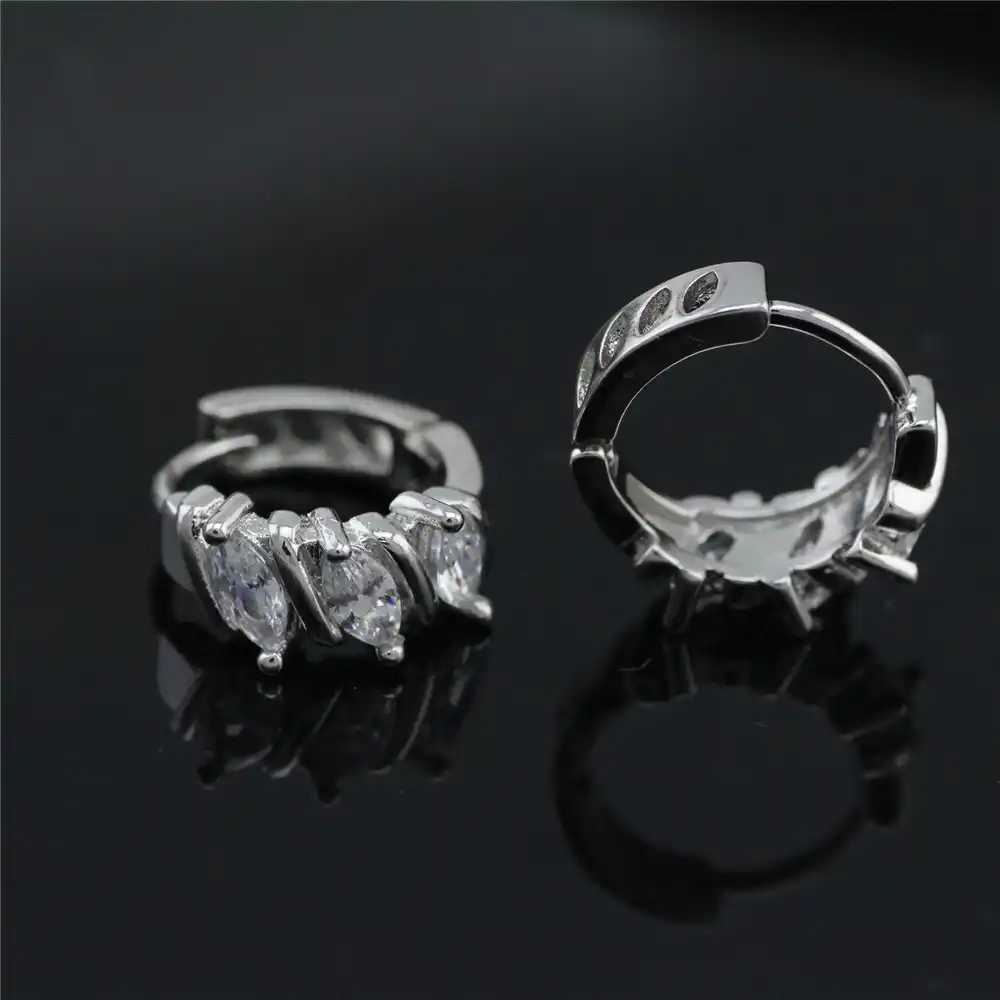 2017 Бесплатная доставка ювелирные изделия 925 стерлингового серебра с двойным рядом камней микроинкрустация циркония серебряные серьги с ци...