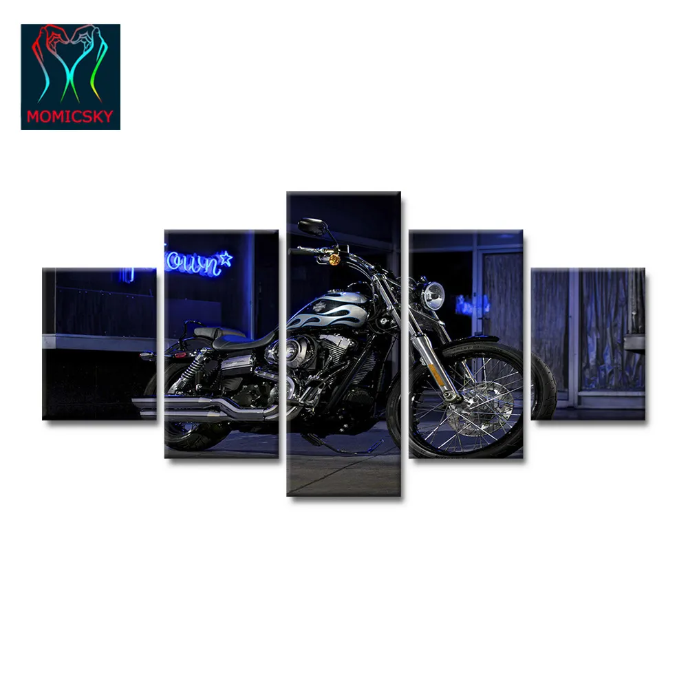 5modules canvas art posters HD pictures Harley Davidson printed on ...