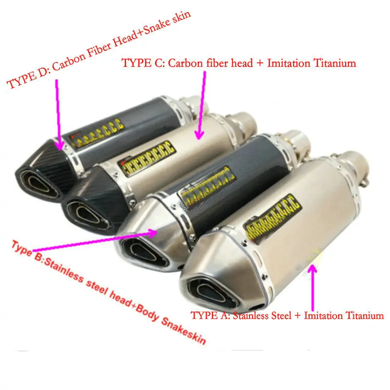 

MOKALI motorcycle exhaust pipe muffler scooter exhaust vfr1200x gsx r600 k8 2008 Nexus Gilera 300cc Tmax 500