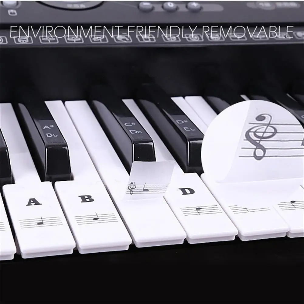 

54 61 88 Key Piano Sticker Transparent Piano Keyboard Sticker Electronic Keyboard Piano Stave Note Sticker