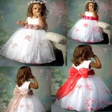 Тюль девушка театрализованное цветы с бантом для подружек невесты платье Vestidos феста сшитое платья LD1620