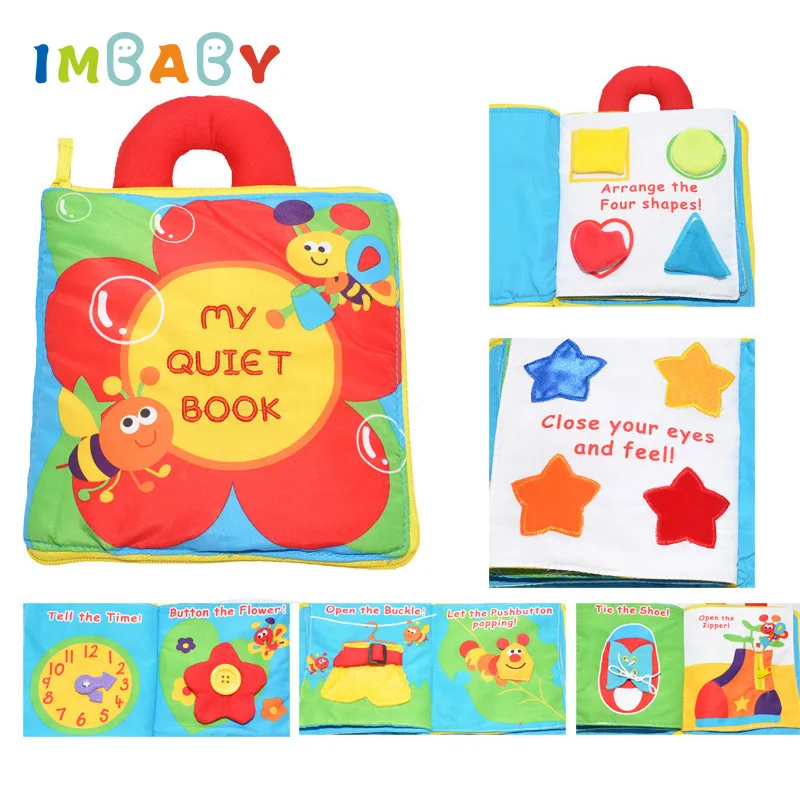

IMBABY Cloth Quiet Book For Kids Soft Baby Books Kids Quiet Book Toddler Toys 7 Styles Educational Childrens Books